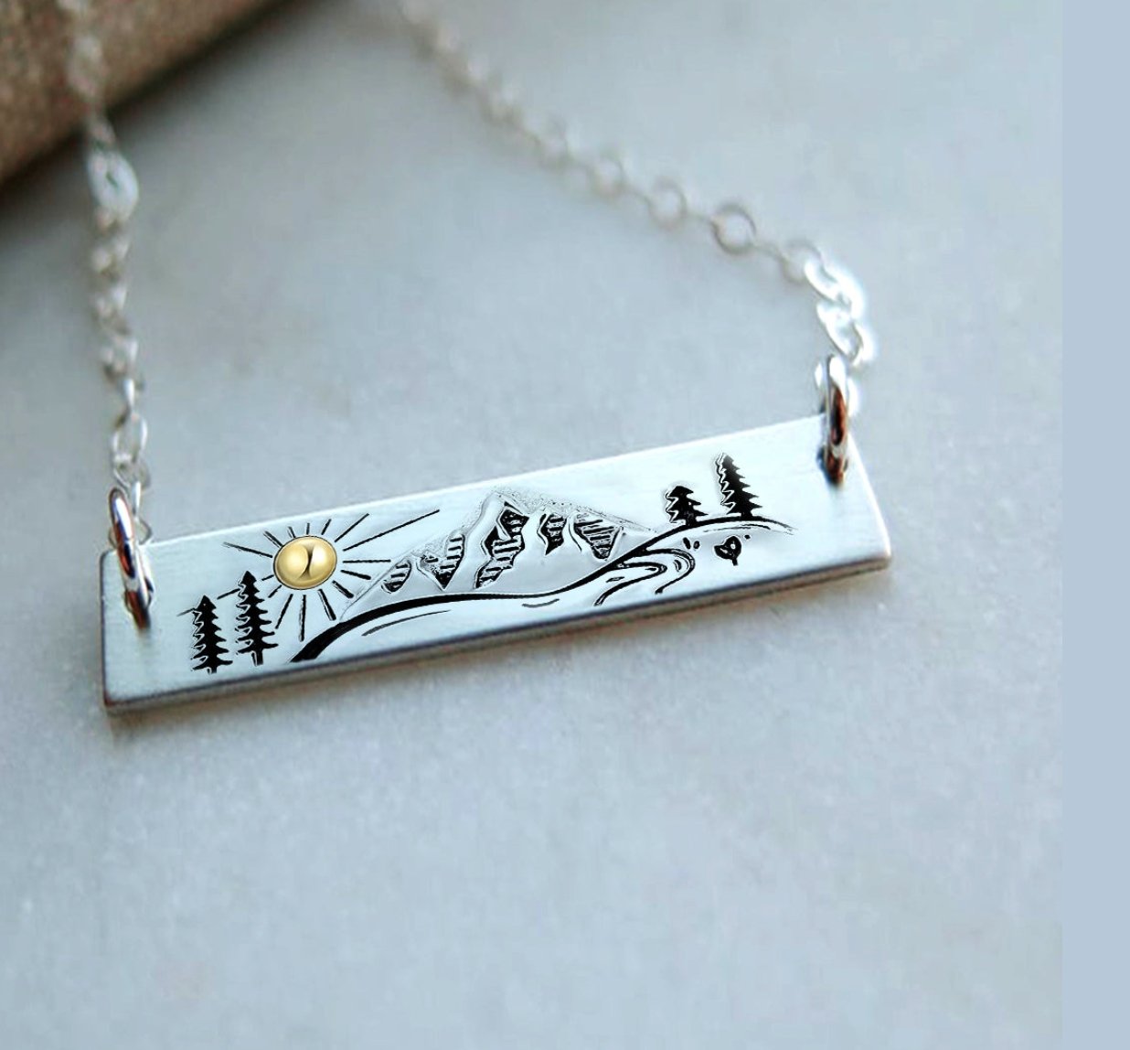 Evergreen Forest Bar Necklace - ASPENS JEWELERS